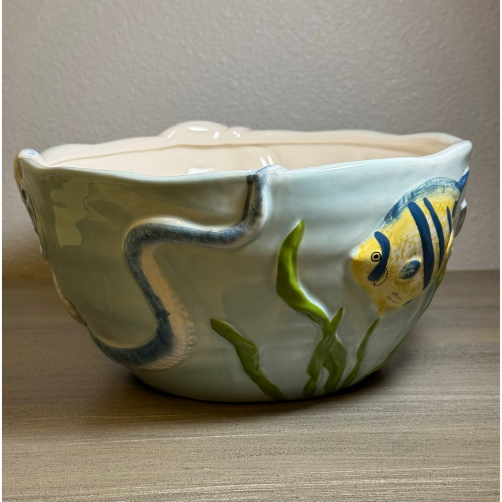 Pier 1 Sea Life 9x5 Serving Bowl Ocean Retired Rare Collectible - Picture 3 of 9